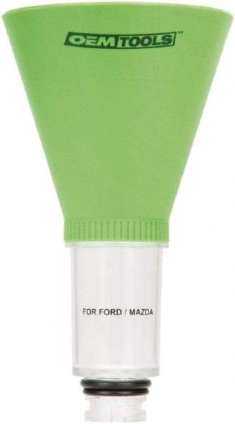 OEM Tools - 16 oz Capacity Plastic Funnel - 5" Mouth OD, 3-3/4" Straight Spout, Green & Clear - Best Tool & Supply