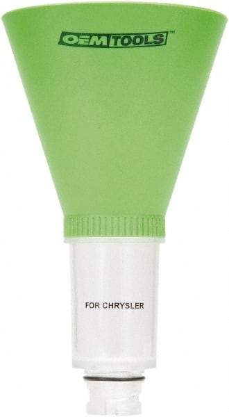 OEM Tools - 16 oz Capacity Plastic Funnel - 5" Mouth OD, 3-3/4" Straight Spout, Green & Clear - Best Tool & Supply