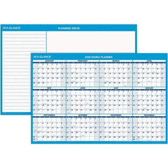 AT-A-GLANCE - 1 Sheet, 36 x 24", Erasable Wall Calendar - Blue & White - Best Tool & Supply