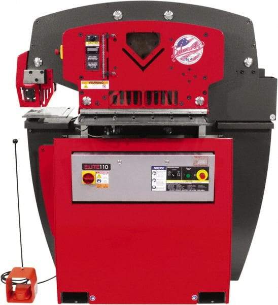 Edwards Manufacturing - 11-3/4" Throat Depth, 110 Ton Punch Pressure, 1-3/8" in 1" Punch Capacity Ironworker - 7-1/2 hp, 3 Phase, 460 Volts, 57-1/4" Wide x 66-1/16" High x 42-3/8" Deep - Best Tool & Supply