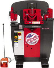 Edwards Manufacturing - 7" Throat Depth, 50 Ton Punch Pressure, 1" in 5/8" Punch Capacity Ironworker - 5 hp, 3 Phase, 460 Volts, 36-3/4" Wide x 54-1/2" High x 36-1/8" Deep - Best Tool & Supply