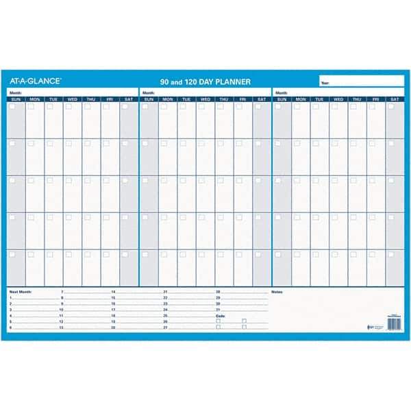 AT-A-GLANCE - 1 Sheet, 36 x 24", Erasable Wall Calendar - White & Blue - Best Tool & Supply