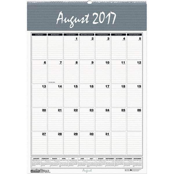 House of Doolittle - 12 Sheet, 12 x 17", Wall Calendar - Blue & Gray - Best Tool & Supply