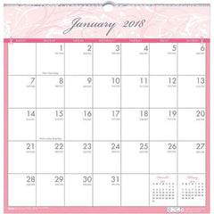 House of Doolittle - 12 Sheet, 12 x 12", Wall Calendar - Pink & Gray - Best Tool & Supply