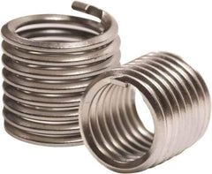 Recoil - #8-32 UNC, 0.492" OAL, Free Running Helical Insert - 13-1/4 Free Coils, Tangless, 304 Stainless Steel, Bright Finish, 3D Insert Length - Exact Industrial Supply