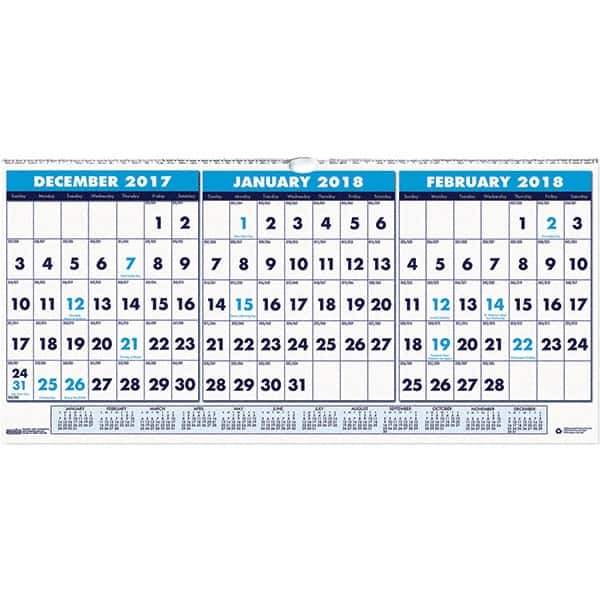 House of Doolittle - 4 Sheet, 23-1/2 x 12", Wall Calendar - Best Tool & Supply