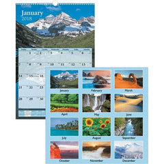 AT-A-GLANCE - 12 Sheet, 15-1/2 x 22-3/4", Wall Calendar - Scenic - Best Tool & Supply