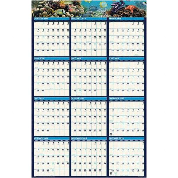 House of Doolittle - 1 Sheet, 24 x 37", Erasable Wall Calendar - Best Tool & Supply