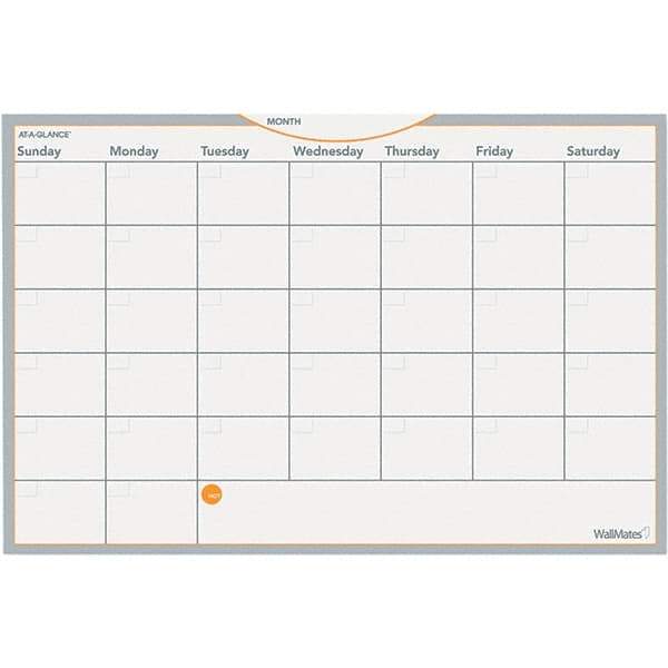 AT-A-GLANCE - 12 Sheet, 18 x 12", Erasable Wall Calendar - Gray, White & Orange - Best Tool & Supply