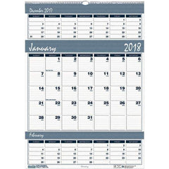 House of Doolittle - 12 Sheet, 12 x 17", Wall Calendar - Blue & Gray - Best Tool & Supply