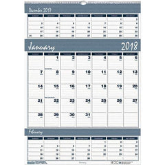 House of Doolittle - 12 Sheet, 15-1/2 x 22", Wall Calendar - Blue & Gray - Best Tool & Supply