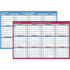 AT-A-GLANCE - 1 Sheet, 36 x 24", Erasable Wall Calendar - Blue, White & Red - Best Tool & Supply