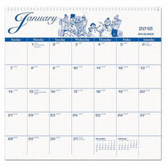 AT-A-GLANCE - 12 Sheet, 12 x 11-3/4", Wall Calendar - White - Best Tool & Supply