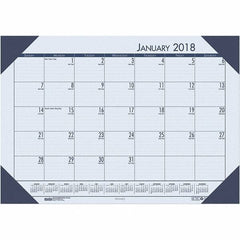 House of Doolittle - 12 Sheet, 22 x 17", Desk Pad Calendar - Ocean Blue - Best Tool & Supply