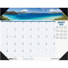 House of Doolittle - 12 Sheet, 22 x 17", Desk Pad Calendar - Coastlines - Best Tool & Supply