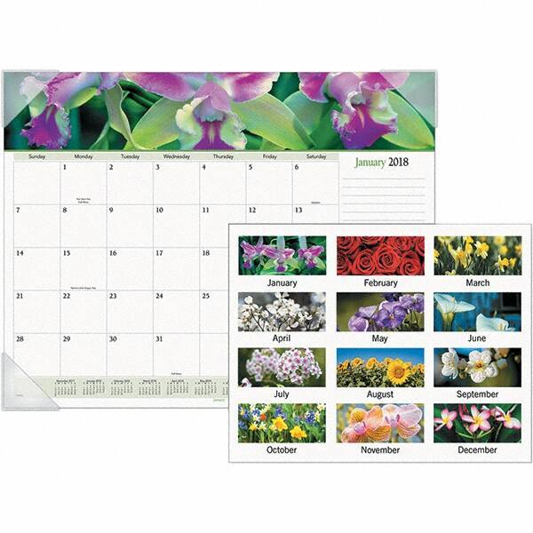 AT-A-GLANCE - 12 Sheet, 22 x 17", Desk Pad Calendar - Floral - Best Tool & Supply