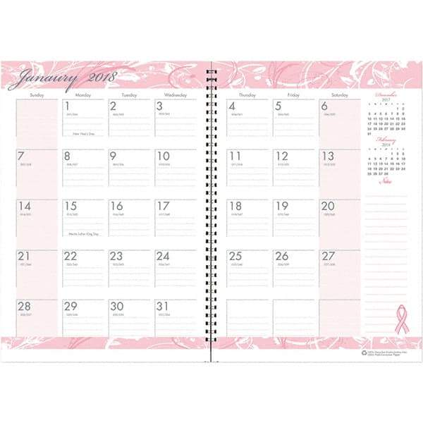 House of Doolittle - 24 Sheet, 7 x 10", Monthly Planner - Pink - Best Tool & Supply