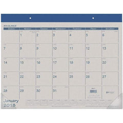 AT-A-GLANCE - 12 Sheet, 22 x 17", Desk Pad Calendar - Blue - Best Tool & Supply