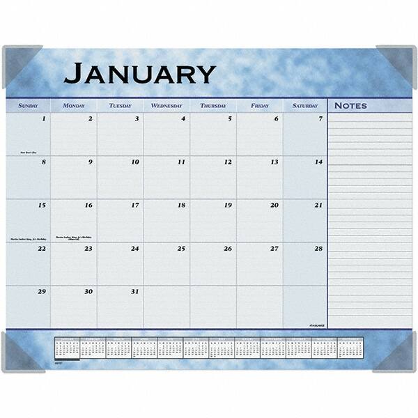 AT-A-GLANCE - 12 Sheet, 22 x 17", Desk Pad Calendar - Slate Blue - Best Tool & Supply