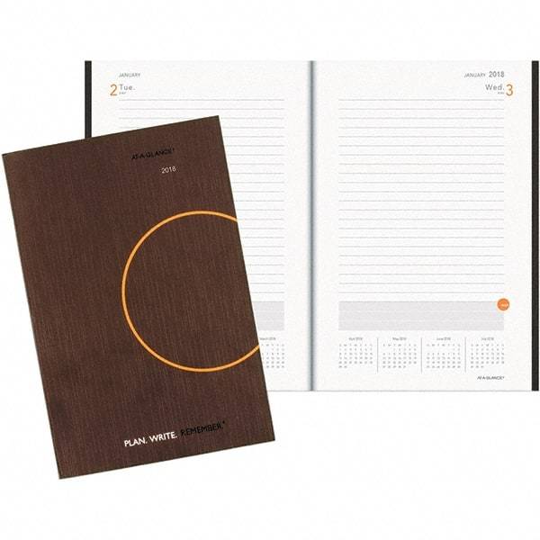 AT-A-GLANCE - 12 Sheet, 6 x 9", Planning Notebook - Dark Gray & Orange - Best Tool & Supply