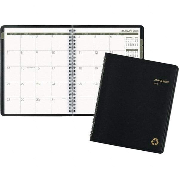 AT-A-GLANCE - 24 Sheet, 6-7/8 x 8-3/4", Monthly Planner - Black - Best Tool & Supply