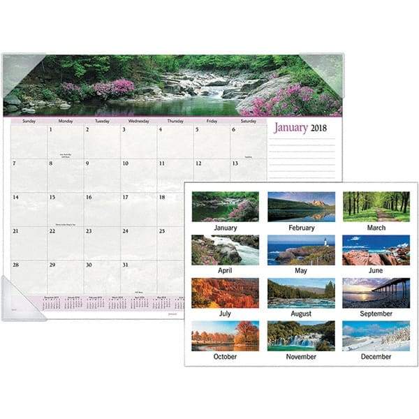 AT-A-GLANCE - 12 Sheet, 22 x 17", Desk Pad Calendar - Landscapes - Best Tool & Supply