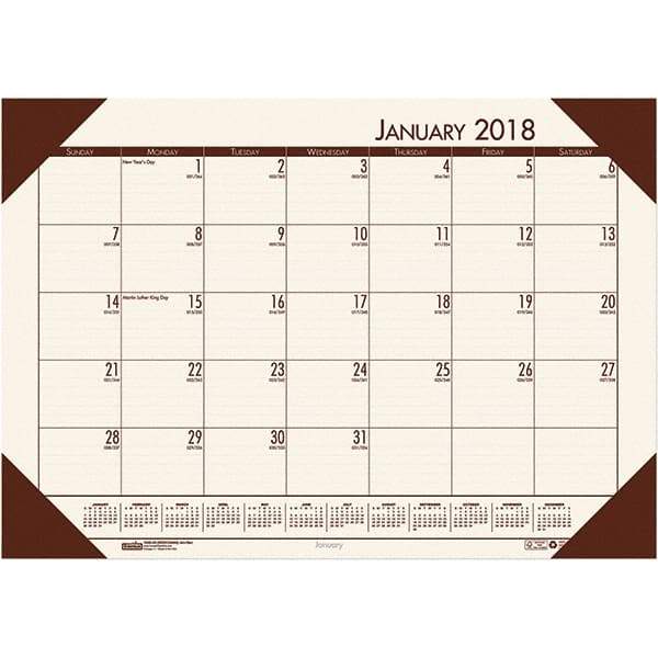 House of Doolittle - 12 Sheet, 22 x 17", Desk Pad Calendar - Moonlight Cream - Best Tool & Supply