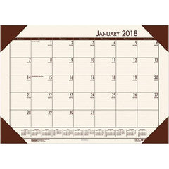 House of Doolittle - 12 Sheet, 22 x 17", Desk Pad Calendar - Moonlight Cream - Best Tool & Supply