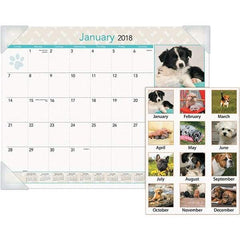 AT-A-GLANCE - 12 Sheet, 22 x 17", Desk Pad Calendar - Puppies - Best Tool & Supply