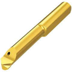 Iscar - 0.5mm Min Bore Diam, 0.02mm Max Bore Depth, 4mm Shank Diam, Corner Radius & Profile Boring Bar - 0.001" Corner Radius, Right Hand Cut, Solid Carbide, TiCrVN Finish - Exact Industrial Supply