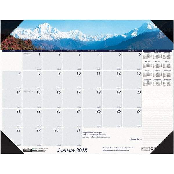 House of Doolittle - 12 Sheet, 22 x 17", Desk Pad Calendar - Mountains - Best Tool & Supply