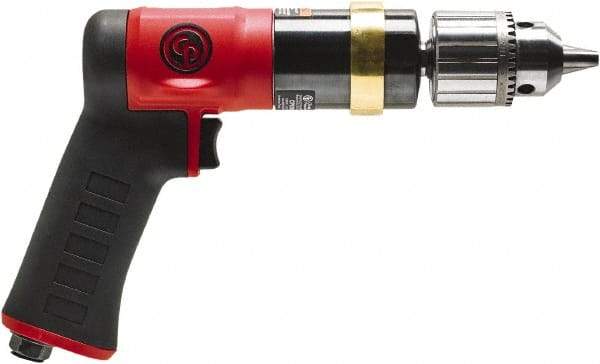 Chicago Pneumatic - 1/2" Keyed Chuck - Pistol Grip Handle, 600 RPM, 0.5 hp, 90 psi - Best Tool & Supply