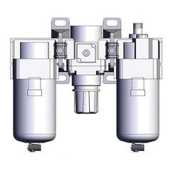 SMC PNEUMATICS - Filter, Regulator & Lubricator (FRL) Units Configuration: 3 Pc. Filter-Regulator-Lubricator Body Type: Standard - Best Tool & Supply