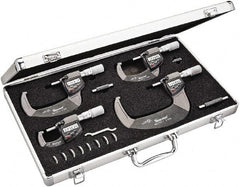 Starrett - Mechanical Outside Micrometer Sets Minimum Measurement (Inch): 0 Maximum Measurement (Inch): 4 - Best Tool & Supply