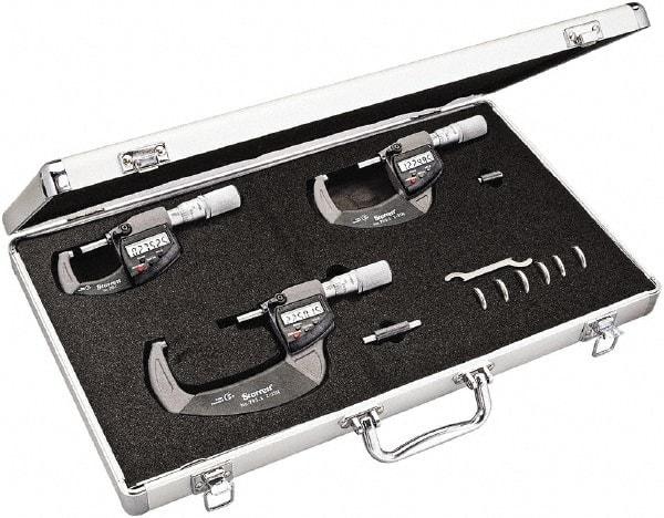 Starrett - Mechanical Outside Micrometer Sets Minimum Measurement (Inch): 0 Maximum Measurement (Inch): 3 - Best Tool & Supply