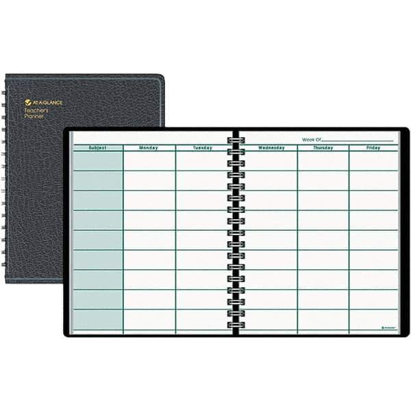 AT-A-GLANCE - 52 Sheet, 8-1/2 x 10-7/8", Teacher's Planner - Black - Best Tool & Supply