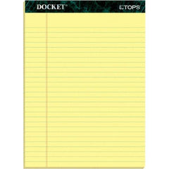 TOPS - 50 Sheet, 8-1/2 x 11-3/4", Legal/Wide (Style) Writing Pad - Canary - Best Tool & Supply