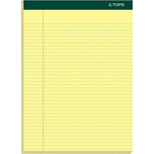 TOPS - 100 Sheet, 8-1/2 x 11-3/4", Narrow Writing Pad - Canary - Best Tool & Supply