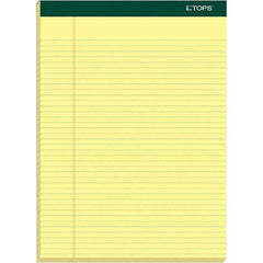 TOPS - 100 Sheet, 8-1/2 x 11-3/4", Narrow Writing Pad - Canary - Best Tool & Supply