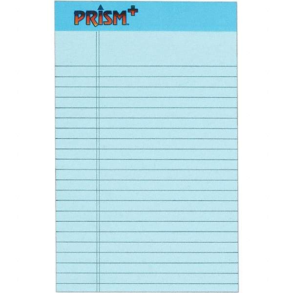 TOPS - 50 Sheet, 5 x 8", Narrow Legal Pad - Pastel Blue - Best Tool & Supply