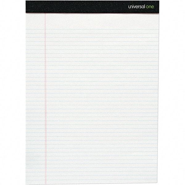 Universal One - 50 Sheet, 8-1/2 x 11-3/4", Legal/Wide (Style) Writing Pad - White - Best Tool & Supply