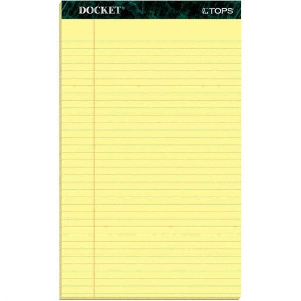 TOPS - 50 Sheet, 8-1/2 x 14", Legal/Wide (Style) Writing Pad - Canary - Best Tool & Supply