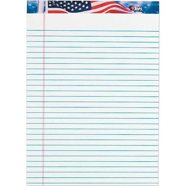 TOPS - 50 Sheet, 8-1/2 x 11-3/4", Legal/Wide (Style) Writing Pad - Red, White & Blue - Best Tool & Supply