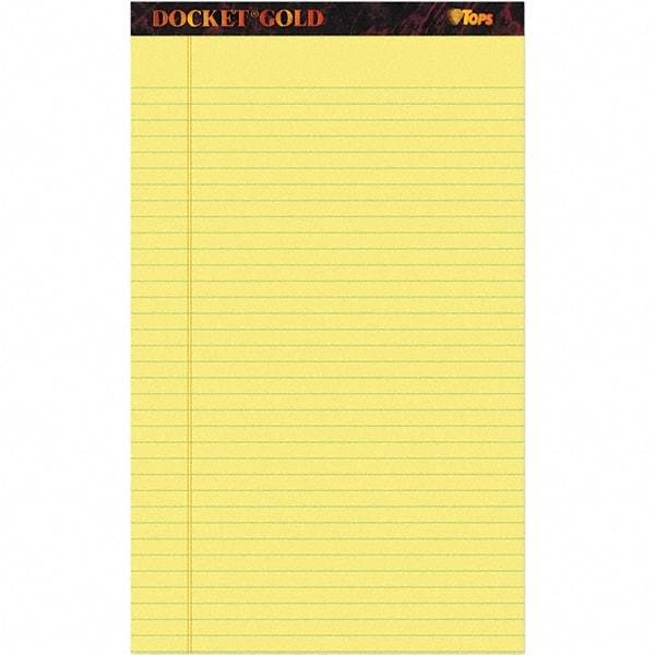 TOPS - 50 Sheet, 8-1/2 x 14", Legal/Wide (Style) Writing Pad - Canary - Best Tool & Supply