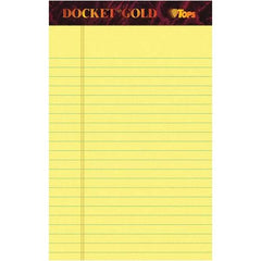 TOPS - 50 Sheet, 5 x 8", Narrow Writing Pad - Canary - Best Tool & Supply