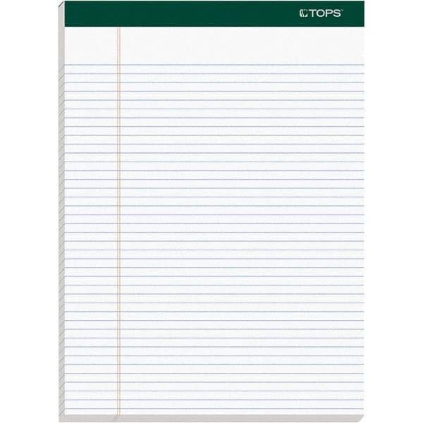 TOPS - 100 Sheet, 8-1/2 x 11-3/4", Narrow Docket Ruled Pad - White - Best Tool & Supply