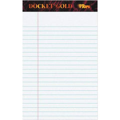 TOPS - 50 Sheet, 6 x 8", Narrow Writing Pad - White - Best Tool & Supply