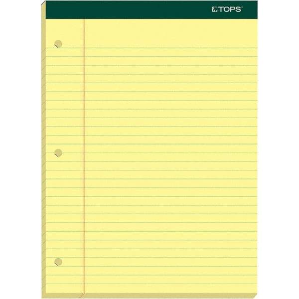 TOPS - 100 Sheet, 8-1/2 x 11-3/4", Legal/Wide (Style) Writing Pad - Canary - Best Tool & Supply