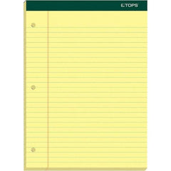 TOPS - 100 Sheet, 8-1/2 x 11-3/4", Legal/Wide (Style) Writing Pad - Canary - Best Tool & Supply