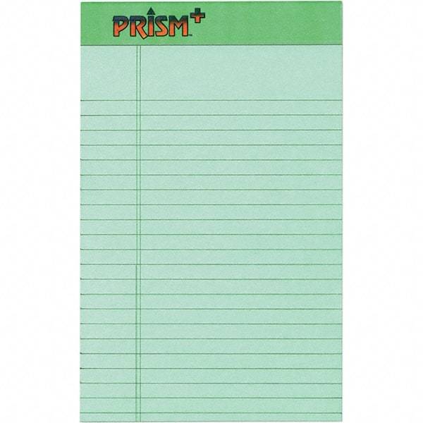 TOPS - 50 Sheet, 5 x 8", Narrow Legal Pad - Pastel Green - Best Tool & Supply